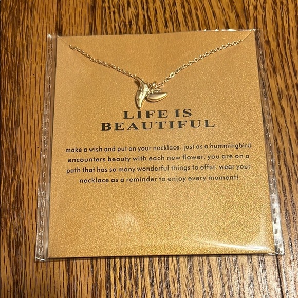 Gold Hummingbird Necklace - Picture 1 of 3